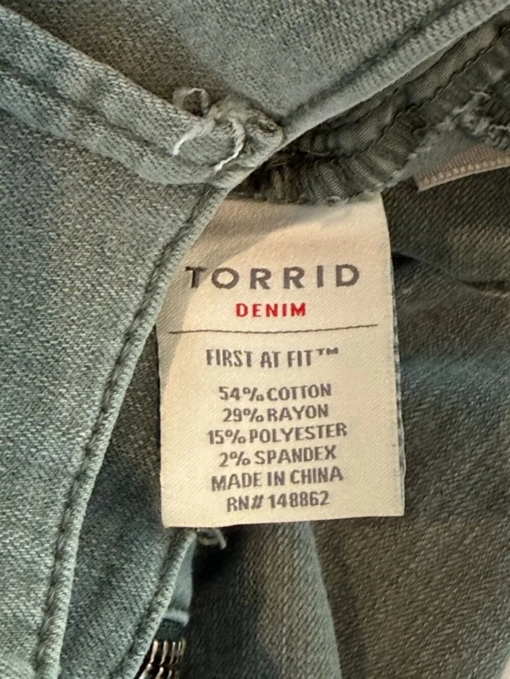 Torrid Jegging Jeans Womens 18R Green Zip Pocket Stretch Skinny High Rise - Picture 10 of 14